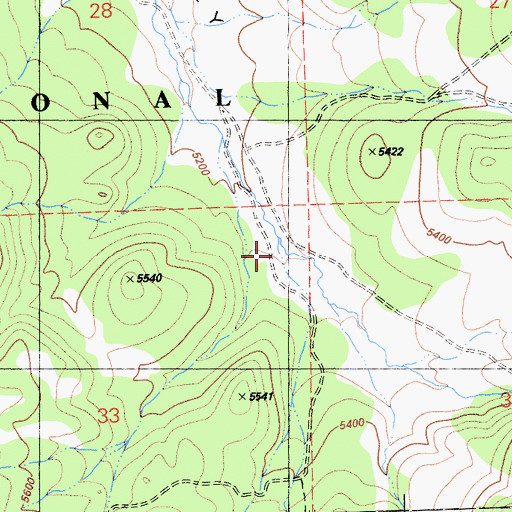 Topographic Map of Winnie Smith Mill, CA