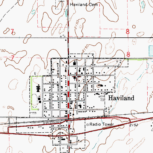 Topographic Map of Barclay College Coppock Hall, KS