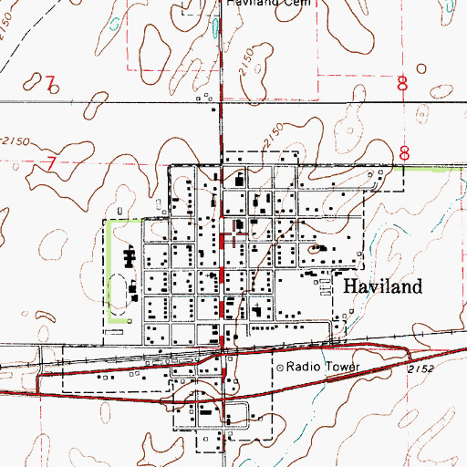 Topographic Map of Barclay College Lemmons Hall, KS