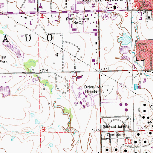 Topographic Map of Butler Community College Main Campus Building 1100, KS