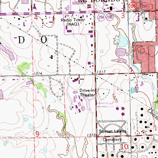 Topographic Map of Butler Community College Main Campus Building 1300, KS