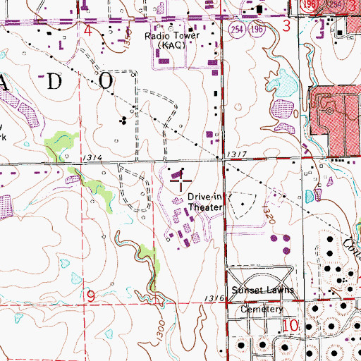 Topographic Map of Butler Community College Main Campus Building 1800, KS