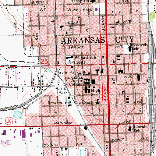 Topographic Map of Cowley County Community College D Robert Storbeck Dormitory, KS