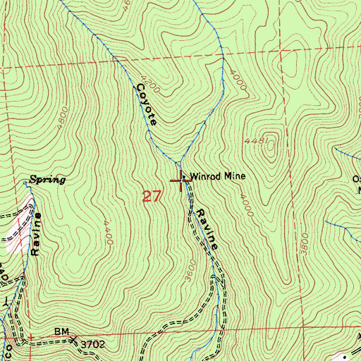 Topographic Map of Winrod Mine, CA