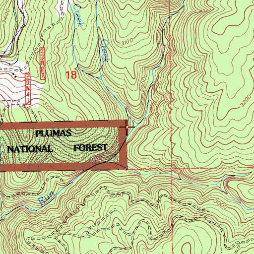 Topographic Map of Winters Creek, CA