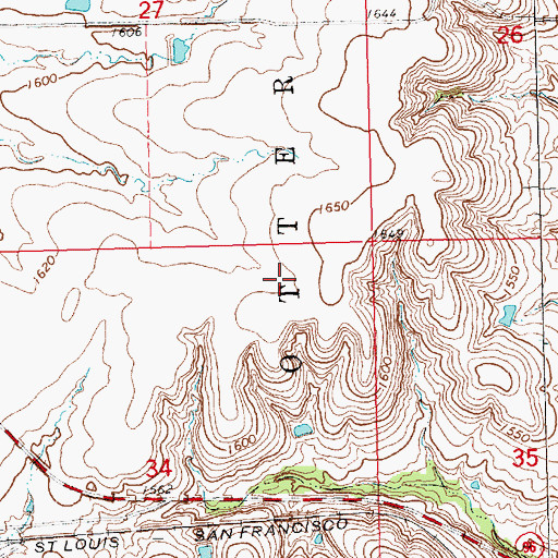 Topographic Map of Kansas Department of Transportation Greenwood County Rest Area, KS
