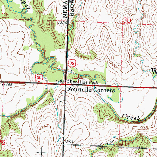 Topographic Map of Kansas Department of Transportation Brown County Rest Area, KS