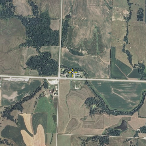 Aerial/Satellite Image of Kansas Department of Transportation Brown County Rest Area, KS