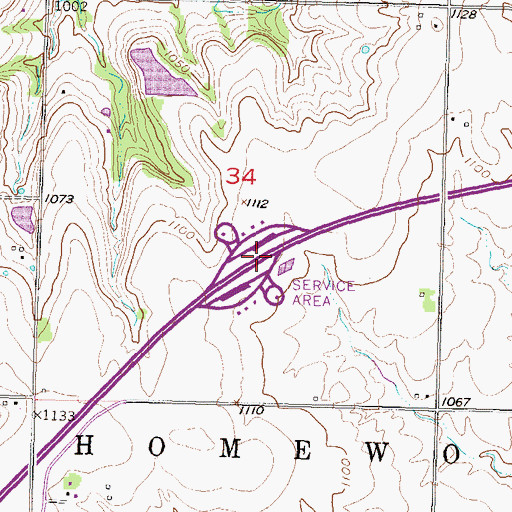 Topographic Map of Kansas Department of Transportation Franklin County Rest Area, KS