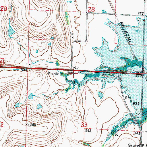 Topographic Map of Kansas Department of Transportation Greenwood County Rest Area, KS