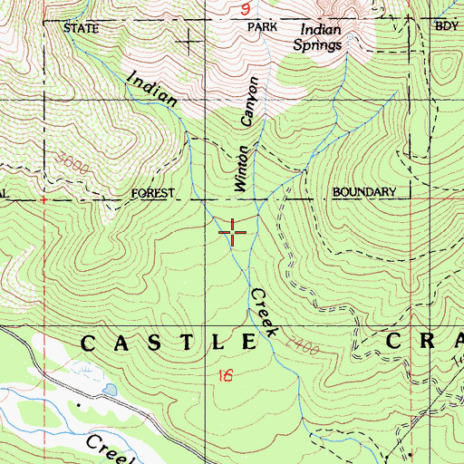 Topographic Map of Winton Canyon, CA