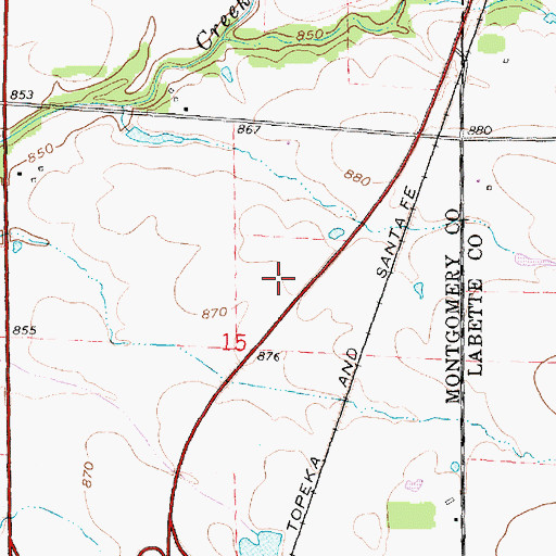 Topographic Map of Kansas Department of Transportation Montgomery County Rest Area, KS