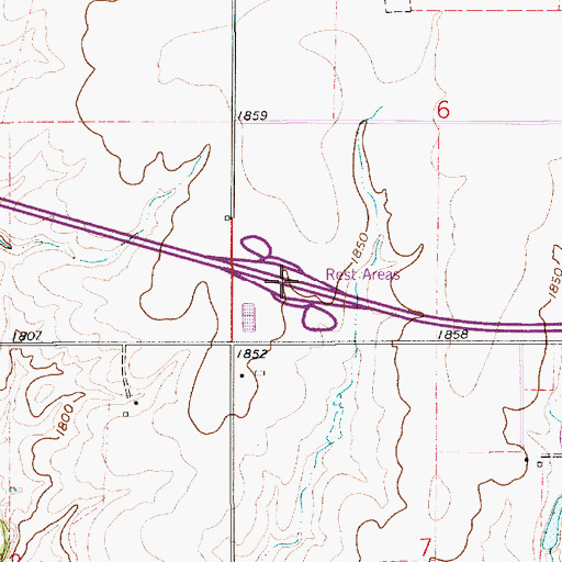 Topographic Map of Kansas Department of Transportation Russell County Rest Area, KS