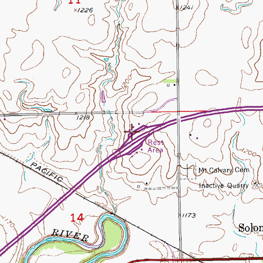 Topographic Map of Kansas Department of Transportation Saline County Rest Area, KS