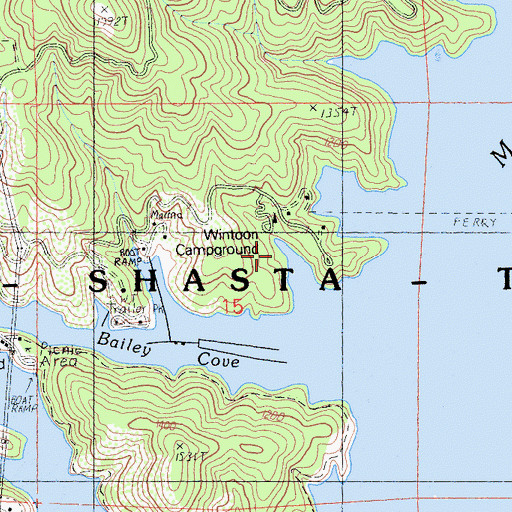 Topographic Map of Wintoon Campground, CA