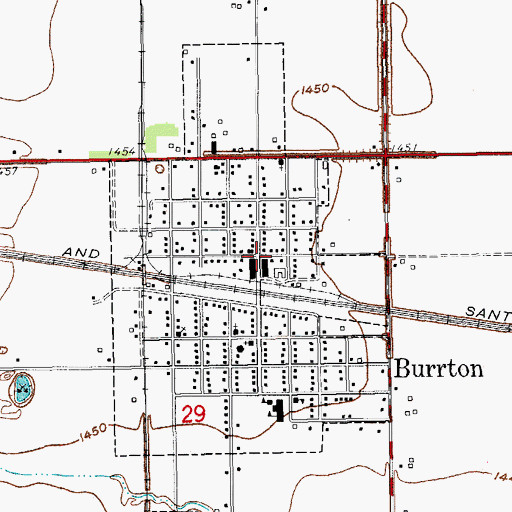 Topographic Map of Burrton Senior Center, KS