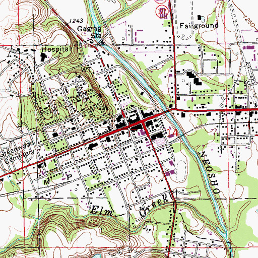 Topographic Map of Morris County Senior Center, KS