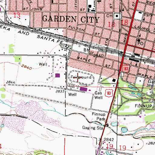 Topographic Map of Finney County Fairgrounds, KS