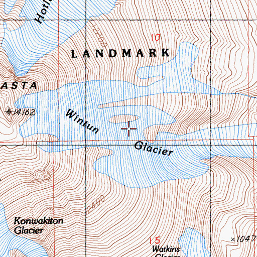 Topographic Map of Wintun Glacier, CA