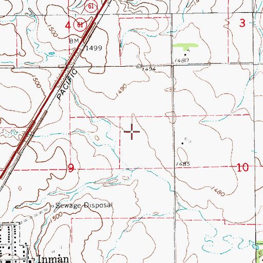 Topographic Map of Inman Motocross, KS