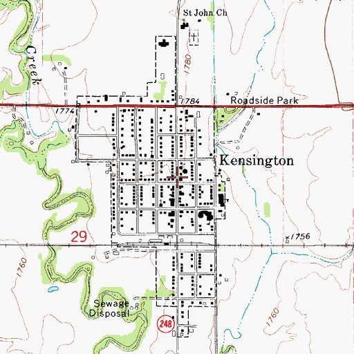 Topographic Map of Kensington Senior Community Center, KS