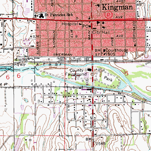 Topographic Map of Kingman Fairgrounds, KS