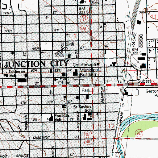 Topographic Map of C L Hoover Opera House, KS
