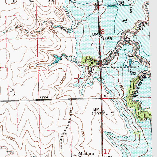 Topographic Map of Kansas Arboretum, KS