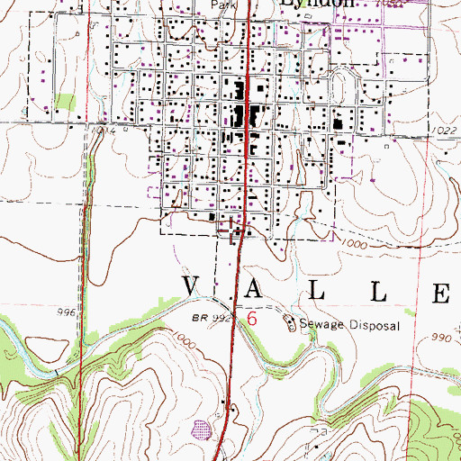 Topographic Map of Lyndon Community Center, KS