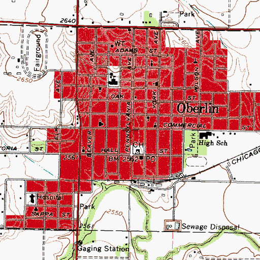 Topographic Map of Decatur Area Chamber of Commerce, KS