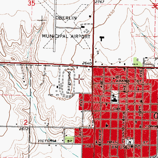 Topographic Map of Gateway Civic Center, KS
