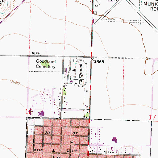 Topographic Map of Sherman County Speedway, KS