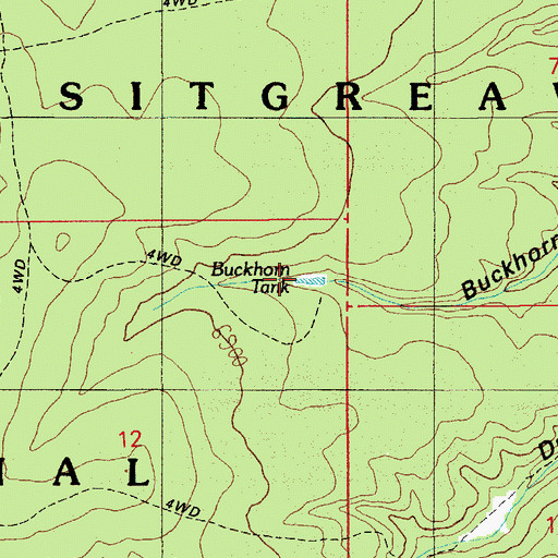 Topographic Map of Buckhorn Tank, AZ