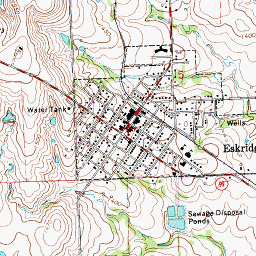 Topographic Map of Eskridge Senior Center, KS