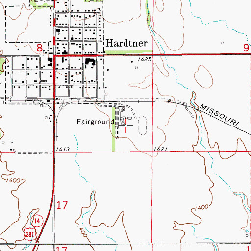Topographic Map of Barber County Fairgrounds, KS