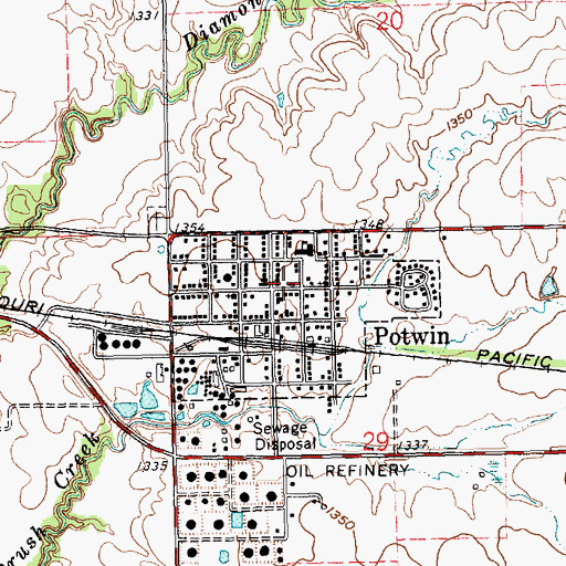 Topographic Map of 1917 Community House, KS