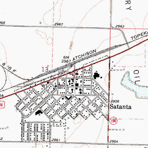 Topographic Map of Satanta Happy Agers Center, KS