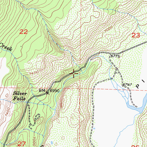 Topographic Map of Wolf Creek, CA