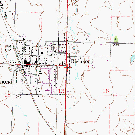 Topographic Map of V and P Recreational Vehicle Park, KS