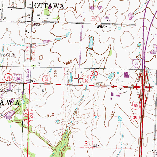 Topographic Map of Franklin County Convention and Visitors Bureau, KS