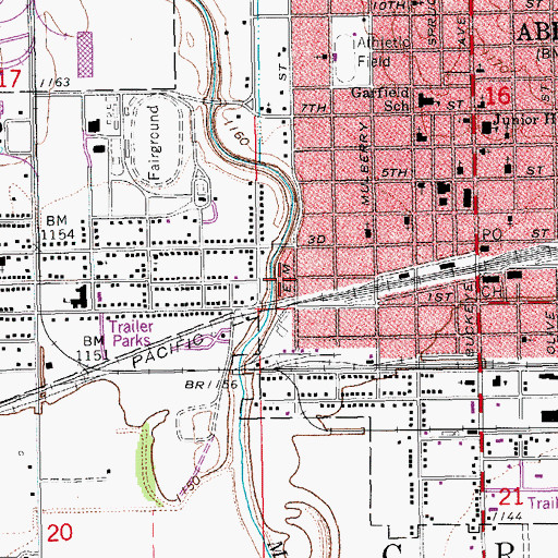 Topographic Map of Abilene Senior Citizens Center, KS