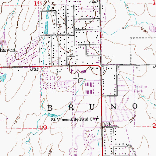 Topographic Map of Andover Senior Center, KS
