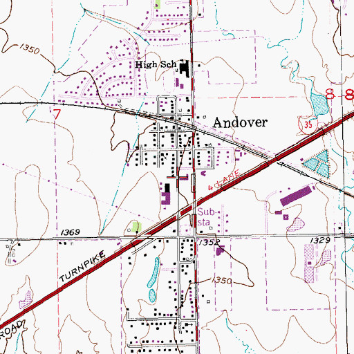 Topographic Map of Andover United Methodist Church, KS