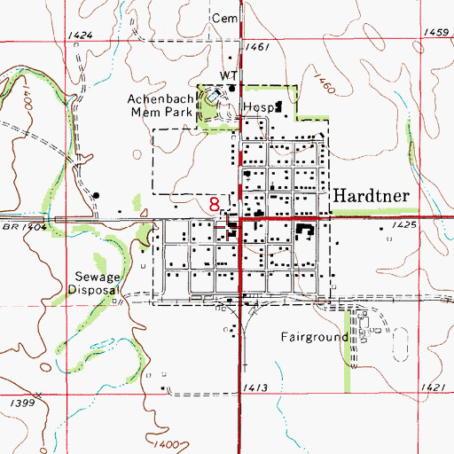 Topographic Map of Hardtner Senior Center, KS