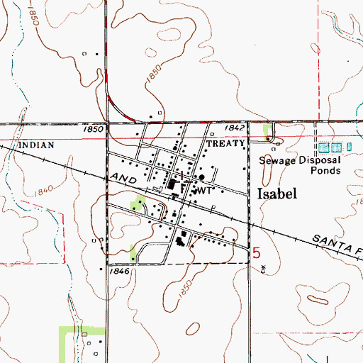 Topographic Map of Isabel Senior Center, KS