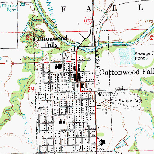 Topographic Map of Chase County Chamber of Commerce, KS