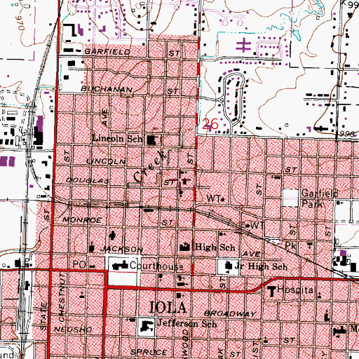 Topographic Map of North Community Building, KS