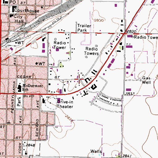 Topographic Map of Liberal Convention and Tourism Center, KS