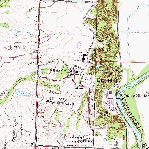 Topographic Map of Coffeyville Aquatic Center, KS