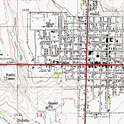 Topographic Map of Graham County Community Center, KS